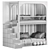 Modern Kids Bunk Bed Set 3D model small image 6