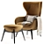 Elegant TAYLOR Armchair Set 3D model small image 2