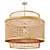 Natural Bamboo Pendant Lamp Shade 3D model small image 1