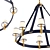  Leather & Brass Ring Chandelier 3D model small image 5