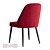 Customizable Velvet Dining Chair 3D model small image 2