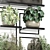 Indoor Hanging Plants Metal Shelf 3D model small image 3