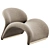 Sleek Le Chat Lounge Chair 3D model small image 2