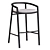 Modern Outdoor Teak Bar Stool 3D model small image 2