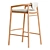 Modern Outdoor Teak Bar Stool 3D model small image 4