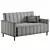 Mini Mare Velvet Sofa Silver 3D model small image 5