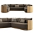 Restoration Hardware Teak Sectional Sofa 3D model small image 1