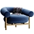 Modern Loop Armchair with Upholstered Fabric 3D model small image 1