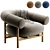 Modern Loop Armchair with Upholstered Fabric 3D model small image 2