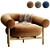 Modern Loop Armchair with Upholstered Fabric 3D model small image 3