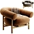 Modern Loop Armchair with Upholstered Fabric 3D model small image 6