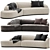 Modern Curved Sectional Sofa 3D model small image 3