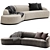 Modern Curved Sectional Sofa 3D model small image 4