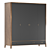 Parisian Chic Four-Door Wardrobe 3D model small image 1