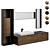 Modern Bathroom Furniture Set Render-ready 3D model small image 1