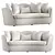 Elegant Kamilah Beige Upholstered Sofa 3D model small image 1