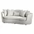 Elegant Kamilah Beige Upholstered Sofa 3D model small image 2