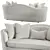 Elegant Kamilah Beige Upholstered Sofa 3D model small image 3