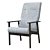 Elegant Classic ZASIDELIS Armchair 3D model small image 1