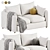 Elegant Modern Mons Wagon Sofa 3D model small image 4