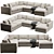 Modern 3-Piece Corner Sectional Sofa 3D model small image 1