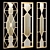 Decorative Panel Set with Mirror Inserts 3D model small image 1