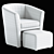 Stylish Faux Leather Chair Set 3D model small image 6