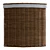 Corner Natural Wicker Laundry Basket 3D model small image 4