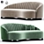 Modern Curved Fabric Sofa with 3D Renders 3D model small image 1