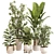 Modern Indoor Plant Decor Set 3D model small image 1