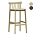 Modern Minimalist Pind Bar Stool 3D model small image 1