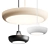 Sleek Saturn Pendant Light 3D model small image 1