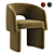 Elegant Velvet Dining Chair 3D model small image 1