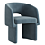 Elegant Velvet Dining Chair 3D model small image 2