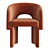 Elegant Velvet Dining Chair 3D model small image 5