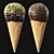 Description Translation: Ice cream cones in chocolate glaze with nuts. Waffle material uses displacement for close-ups, adjust size measurements for distant shots.

 3D model small image 3