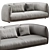 Luxury Chapman Fabric Leather Sofa 3D model small image 1