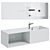 Modern Mineral Cast Washbasin with Storage 3D model small image 3