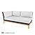 Modern Teak Loveseat Sofa 3D model small image 1