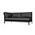 Modern Teak Loveseat Sofa 3D model small image 3