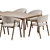 Josra Ivory Boucle Dining Set 3D model small image 5