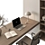 Modern Office Desk Set 637 3D model small image 3