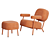 Soviet-inspired Steel Lounge Set 3D model small image 1