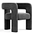 Cozy Boucle Accent Armchair 3D model small image 5