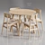 Scandinavian dining set with Larson chair and Otani table 3D model small image 4