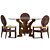 Modern Round Dining Table Set 3D model small image 2