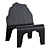 Scandinavian Lounge Chair in 3 Color Options 3D model small image 3