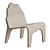 Scandinavian Lounge Chair in 3 Color Options 3D model small image 6