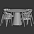 Scandi Round Dining Set Ash 3D model small image 6