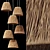 Elegant Wicker Lamp Set, 3D 3D model small image 1